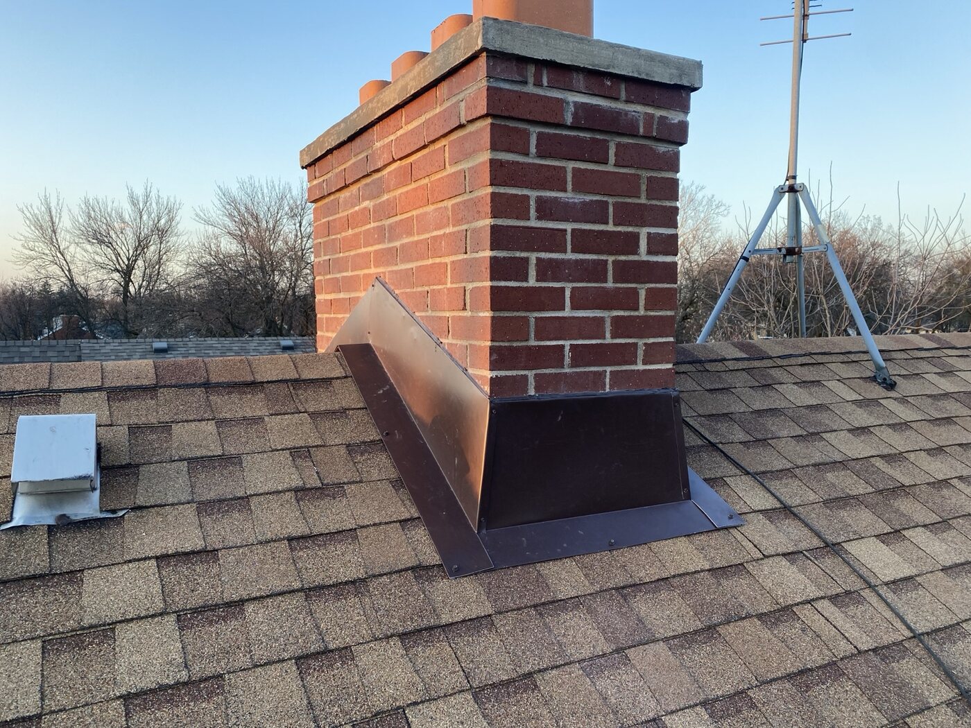 Custom chimney flashing by Rightway Exteriors
